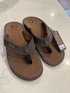 New OluKai Ohana-M Java flip flops